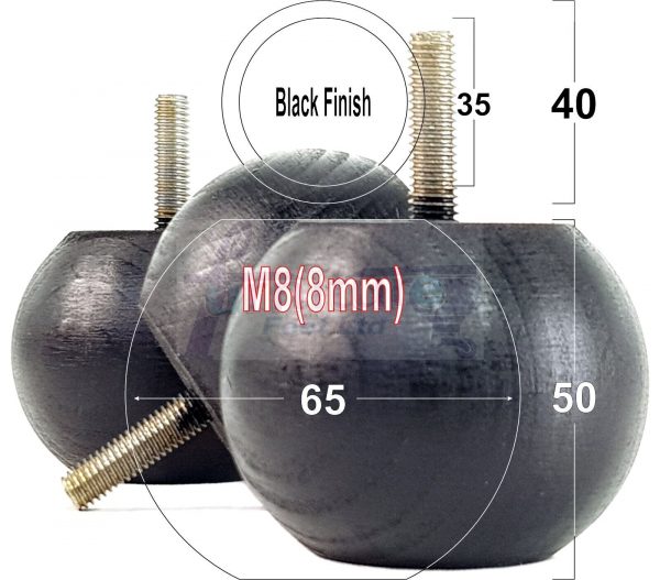 4 Replacement Turned Wood Furniture Sofa Leg M8 Chair Settee Bun Feet 50mm High - Image 12