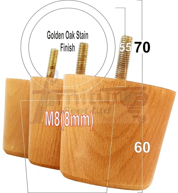 4 Replacement Turned Wooden Furniture Sofa Leg M8 Chair Settee Bun Feet 60mm High - Image 30