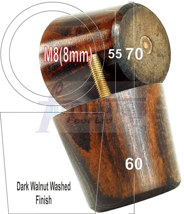 4 Replacement Turned Wooden Furniture Sofa Leg M8 Chair Settee Bun Feet 60mm High - Image 16
