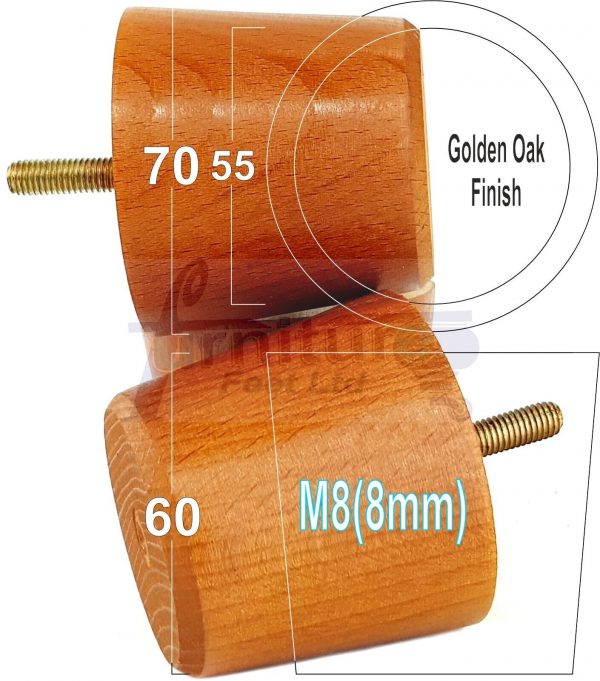 4 Replacement Turned Wooden Furniture Sofa Leg M8 Chair Settee Bun Feet 60mm High - Image 17