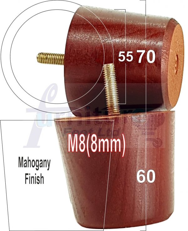 4 Replacement Turned Wooden Furniture Sofa Leg M8 Chair Settee Bun Feet 60mm High - Image 18