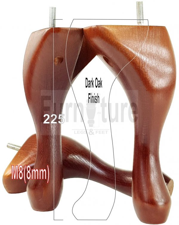 4 Replacement Traditional Queen Anne Furniture Legs 225mm High Sofa Chair Bed M8 - Image 17
