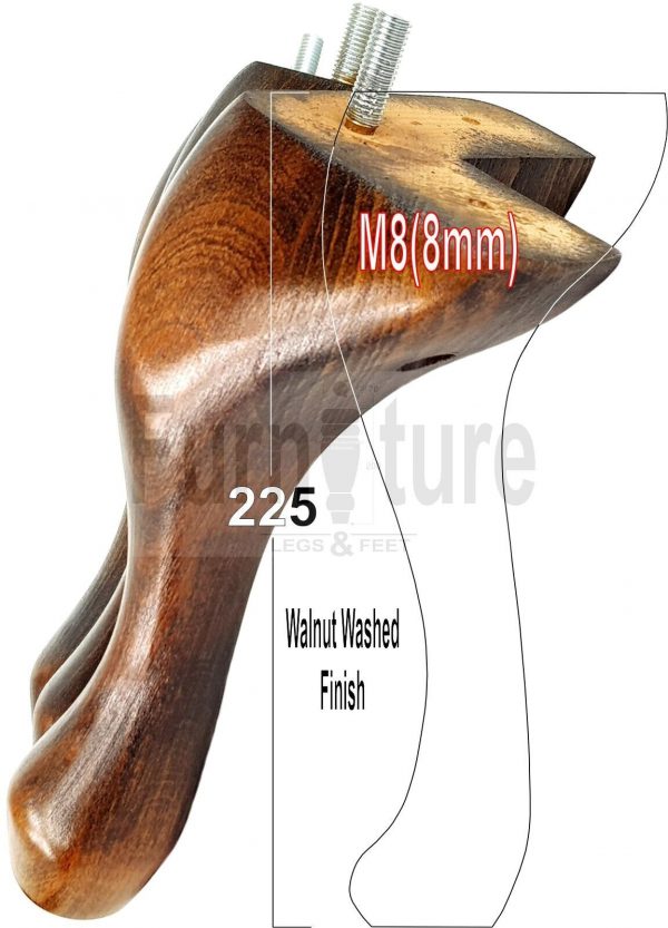 4 Replacement Traditional Queen Anne Furniture Legs 225mm High Sofa Chair Bed M8 - Image 19