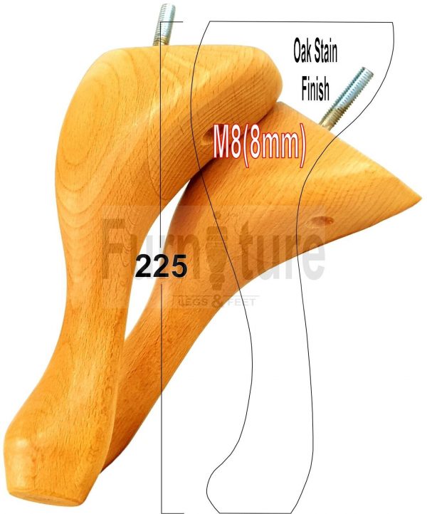 4 Replacement Traditional Queen Anne Furniture Legs 225mm High Sofa Chair Bed M8 - Image 35