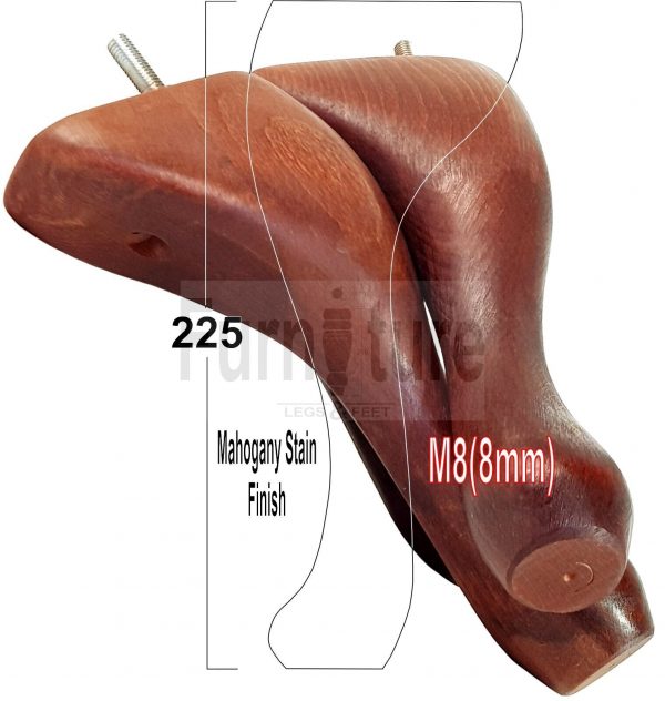 4 Replacement Traditional Queen Anne Furniture Legs 225mm High Sofa Chair Bed M8 - Image 33