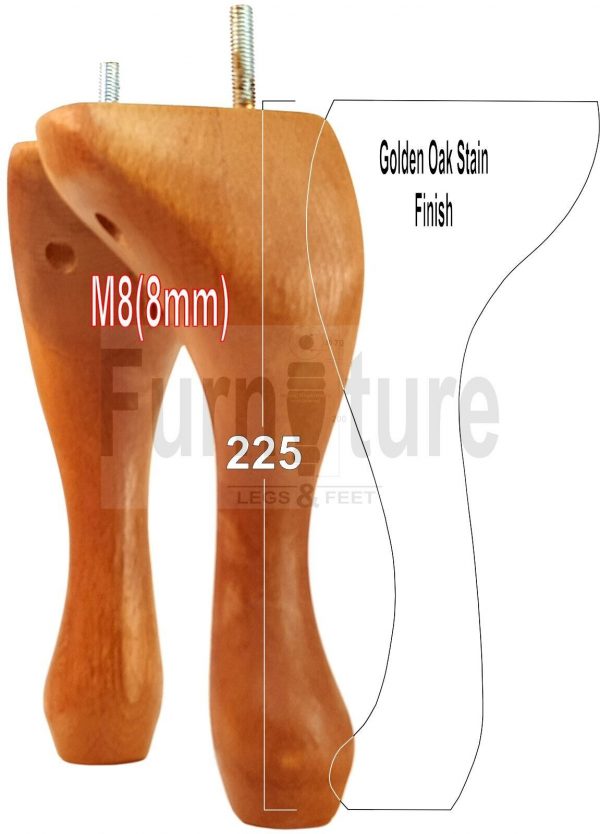 4 Replacement Traditional Queen Anne Furniture Legs 225mm High Sofa Chair Bed M8 - Image 32