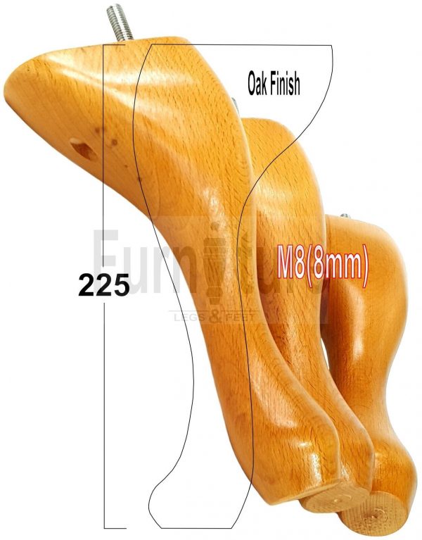 4 Replacement Traditional Queen Anne Furniture Legs 225mm High Sofa Chair Bed M8 - Image 24