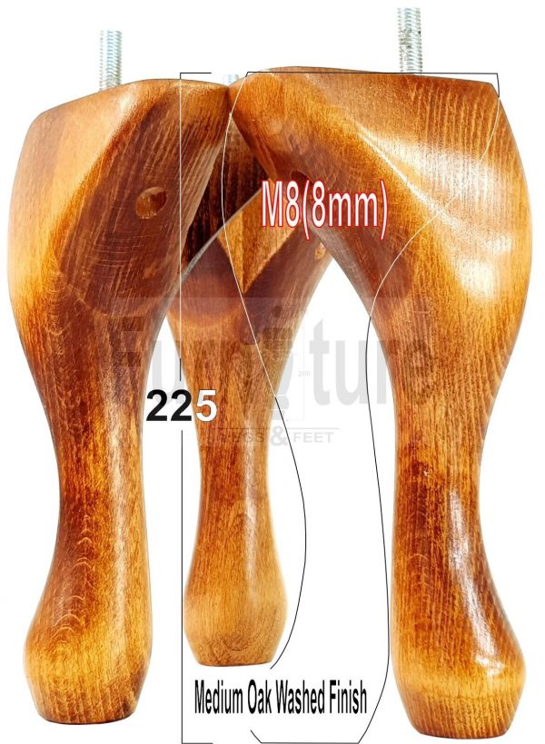 4 Replacement Traditional Queen Anne Furniture Legs 225mm High Sofa Chair Bed M8 - Image 22