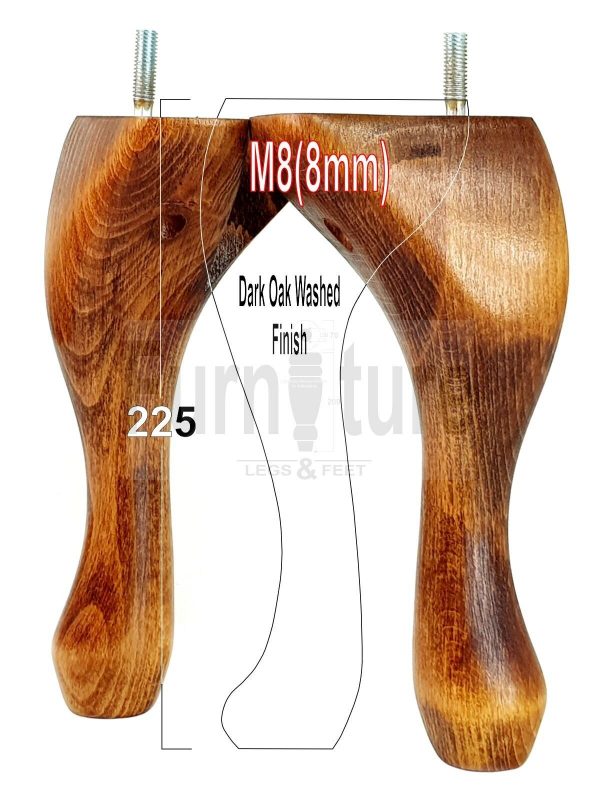 4 Replacement Traditional Queen Anne Furniture Legs 225mm High Sofa Chair Bed M8 - Image 18