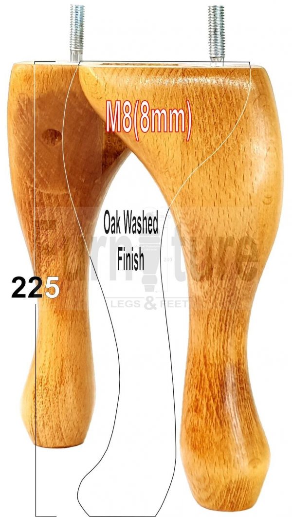 4 Replacement Traditional Queen Anne Furniture Legs 225mm High Sofa Chair Bed M8 - Image 25