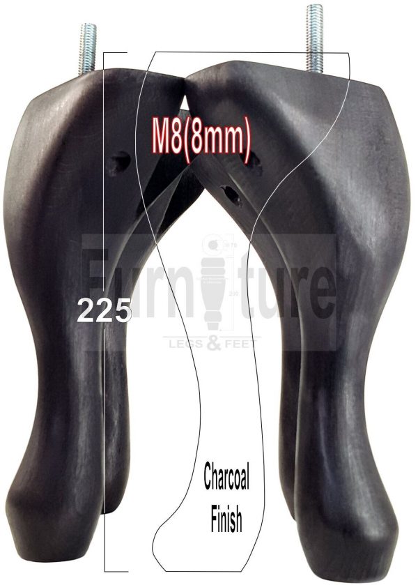 4 Replacement Traditional Queen Anne Furniture Legs 225mm High Sofa Chair Bed M8 - Image 39