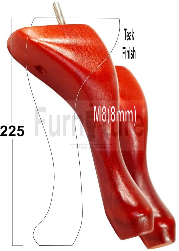 4 Replacement Traditional Queen Anne Furniture Legs 225mm High Sofa Chair Bed M8 - Image 28