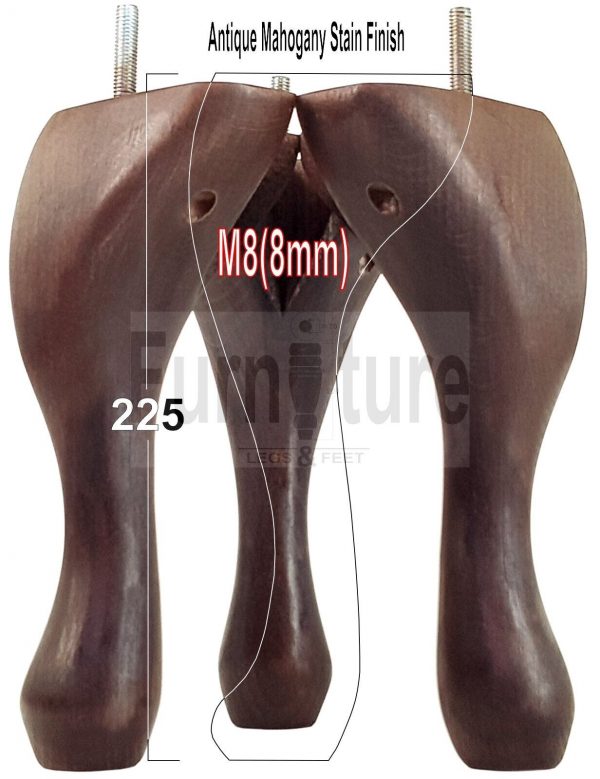 4 Replacement Traditional Queen Anne Furniture Legs 225mm High Sofa Chair Bed M8 - Image 38