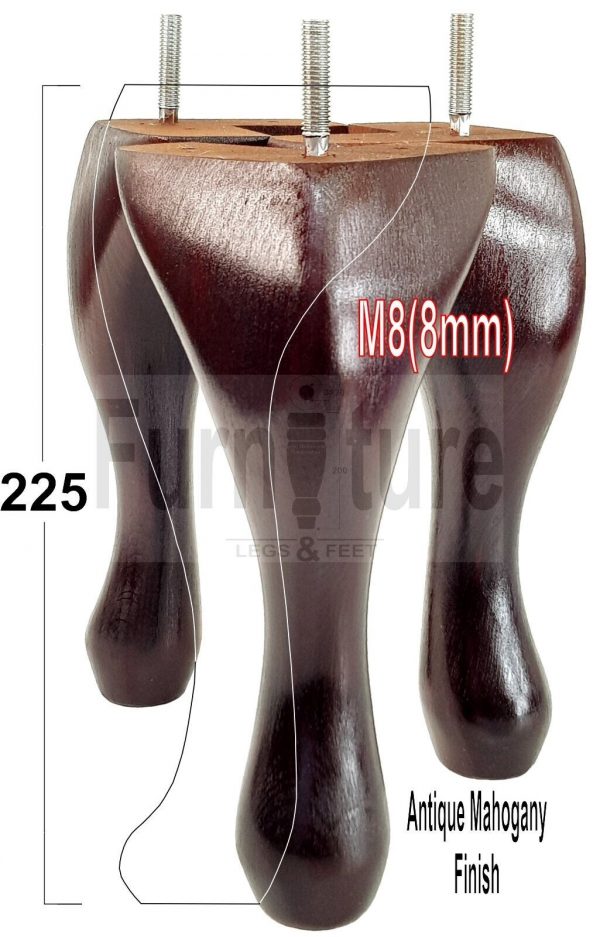 4 Replacement Traditional Queen Anne Furniture Legs 225mm High Sofa Chair Bed M8 - Image 37