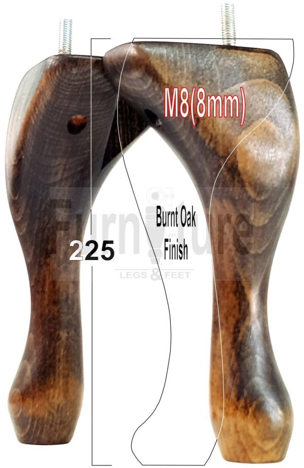 4 Replacement Traditional Queen Anne Furniture Legs 225mm High Sofa Chair Bed M8 - Image 40