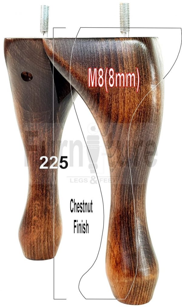 4 Replacement Traditional Queen Anne Furniture Legs 225mm High Sofa Chair Bed M8 - Image 41