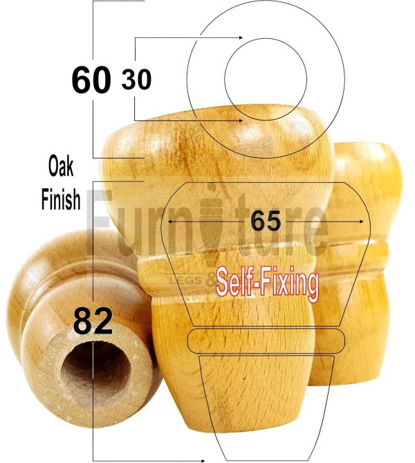 4 Replacement Turned Furniture Sofa Legs Chair Settee Self-Fixing Feet 82mm High - Image 12