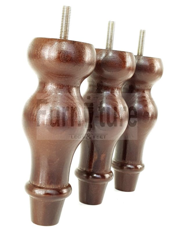 4 Replacement Turned Wood Furniture Sofa Leg M8 Chair Settee Bun Feet 150mm High - Image 40