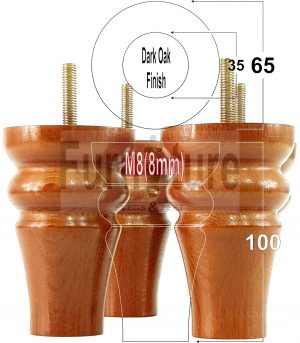 4 Replacement Legs Solid Wood Settee Furniture Feet 100mm High Sofa Chair Bed M8
