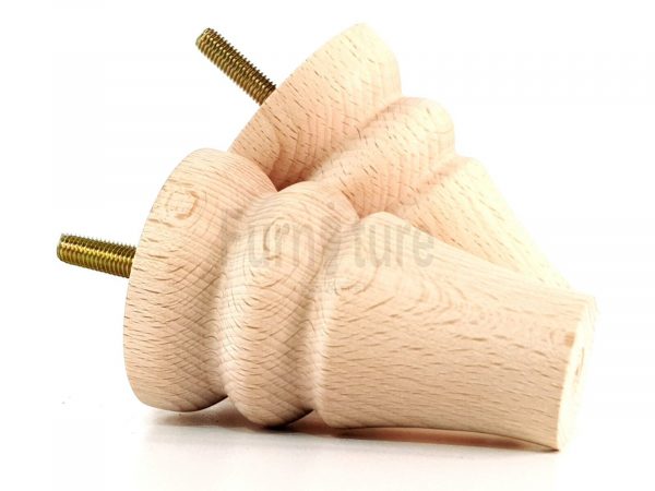 4 Replacement Legs Solid Wood Settee Furniture Feet 100mm High Sofa Chair Bed M8 - Image 2