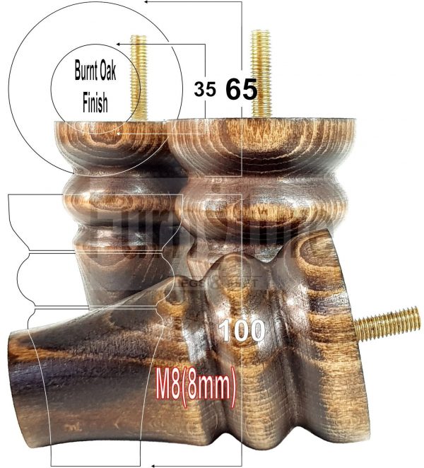 4 Replacement Wood Furniture Settee Sofa Legs M8 Chair Stool Bed Feet 100mm High - Image 29