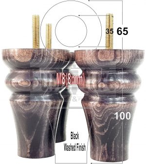4 Replacement Legs Solid Wood Settee Furniture Feet 100mm High Sofa Chair Bed M8