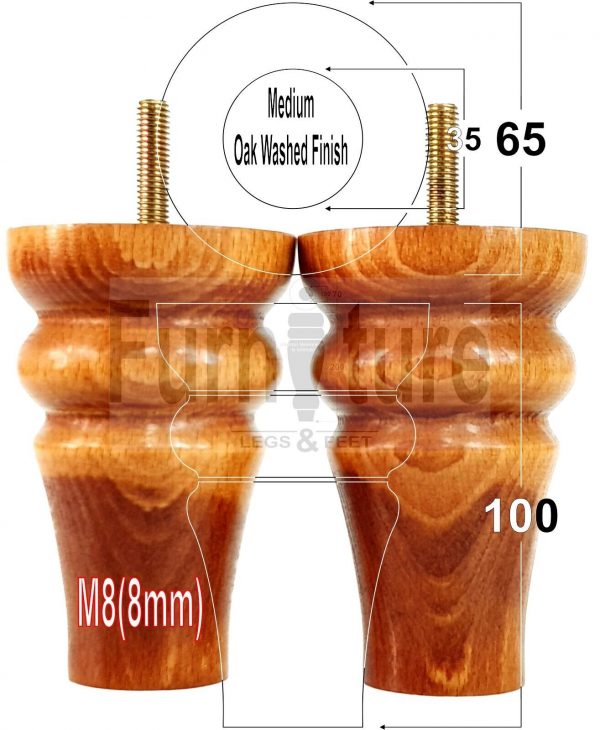 4 Replacement Wood Furniture Settee Sofa Legs M8 Chair Stool Bed Feet 100mm High - Image 21
