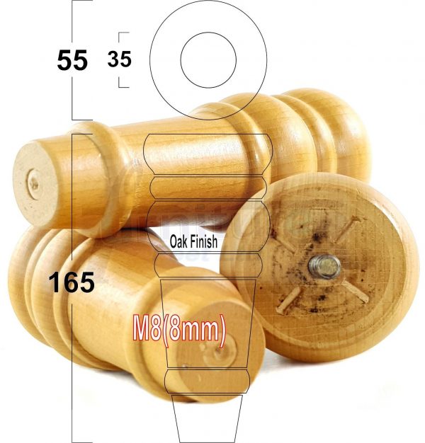 4 Round Wooden Chair Legs 170mm High Replacement Furniture Feet Sofa Cabinets M8 - Image 27