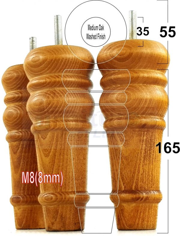 4 Round Wooden Chair Legs 170mm High Replacement Furniture Feet Sofa Cabinets M8 - Image 21