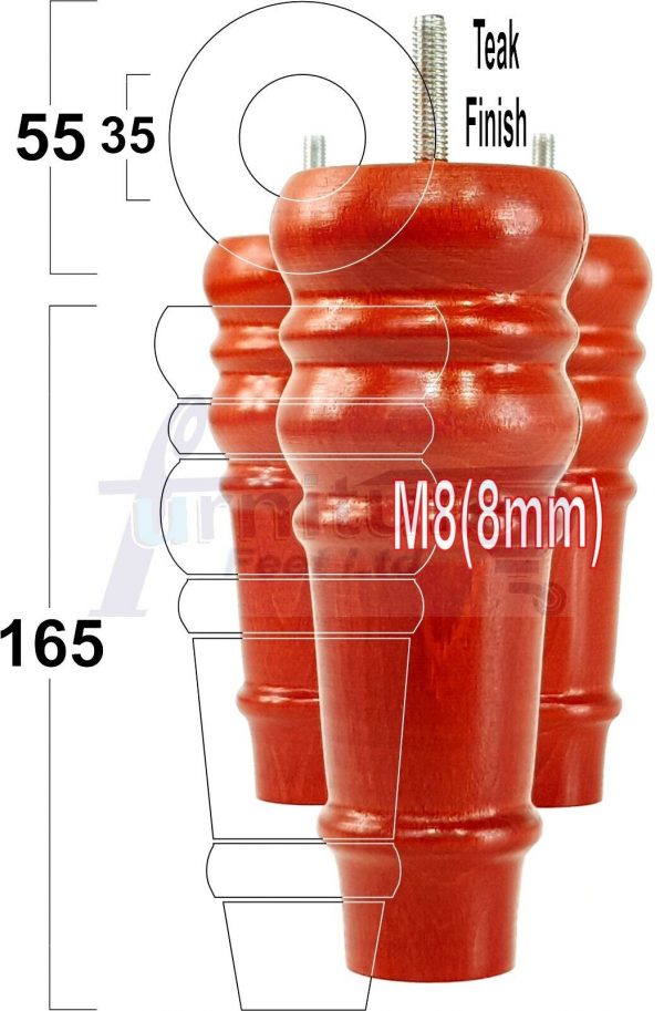 4 Round Wooden Chair Legs 170mm High Replacement Furniture Feet Sofa Cabinets M8 - Image 39
