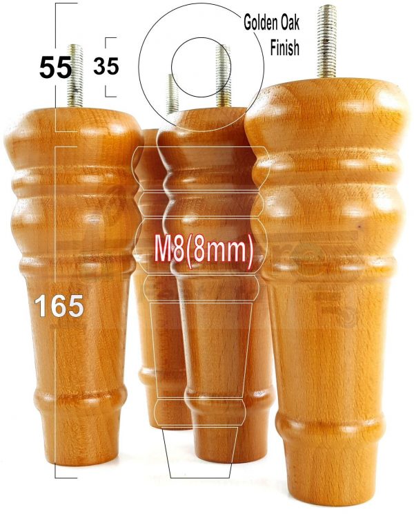 4 Round Wooden Chair Legs 170mm High Replacement Furniture Feet Sofa Cabinets M8 - Image 20