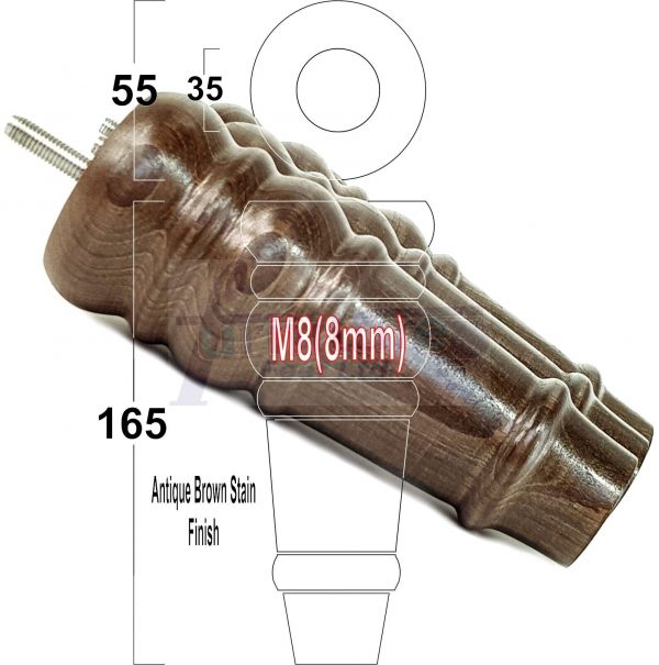 4 Round Wooden Chair Legs 170mm High Replacement Furniture Feet Sofa Cabinets M8 - Image 14