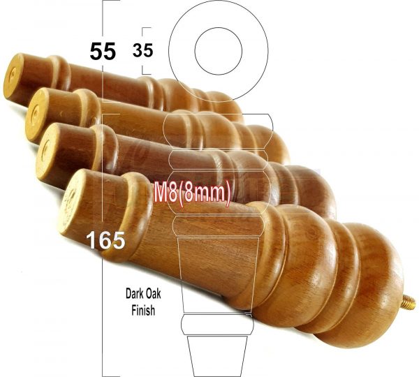 4 Round Wooden Chair Legs 170mm High Replacement Furniture Feet Sofa Cabinets M8 - Image 17