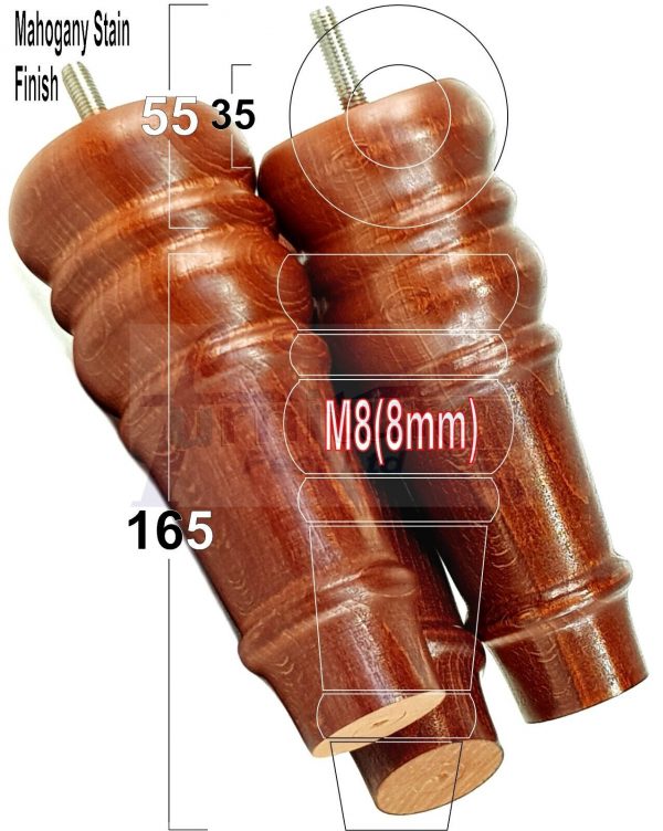 4 Round Wooden Chair Legs 170mm High Replacement Furniture Feet Sofa Cabinets M8 - Image 37