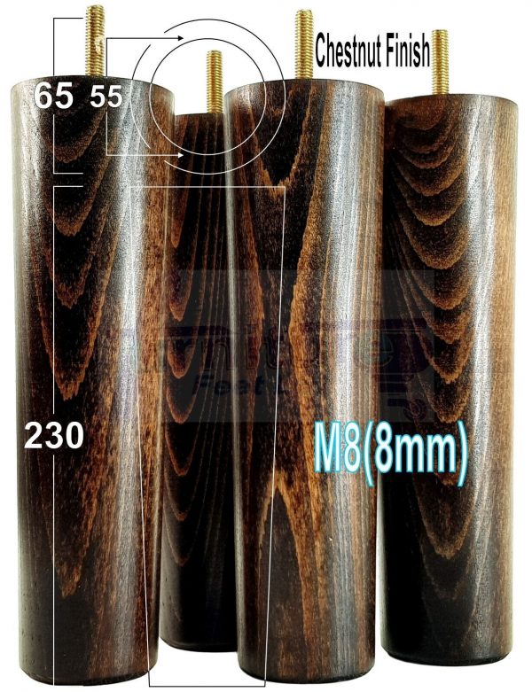 4 Round Wooden Chair Legs 230mm High Replacement Furniture Feet Sofa Cabinets M8 - Image 30