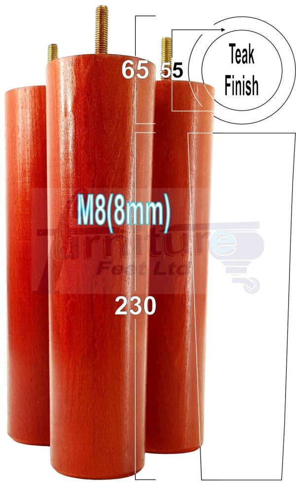 4 Round Wooden Chair Legs 230mm High Replacement Furniture Feet Sofa Cabinets M8 - Image 35