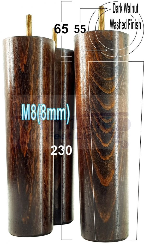 4 Round Wooden Chair Legs 230mm High Replacement Furniture Feet Sofa Cabinets M8 - Image 15