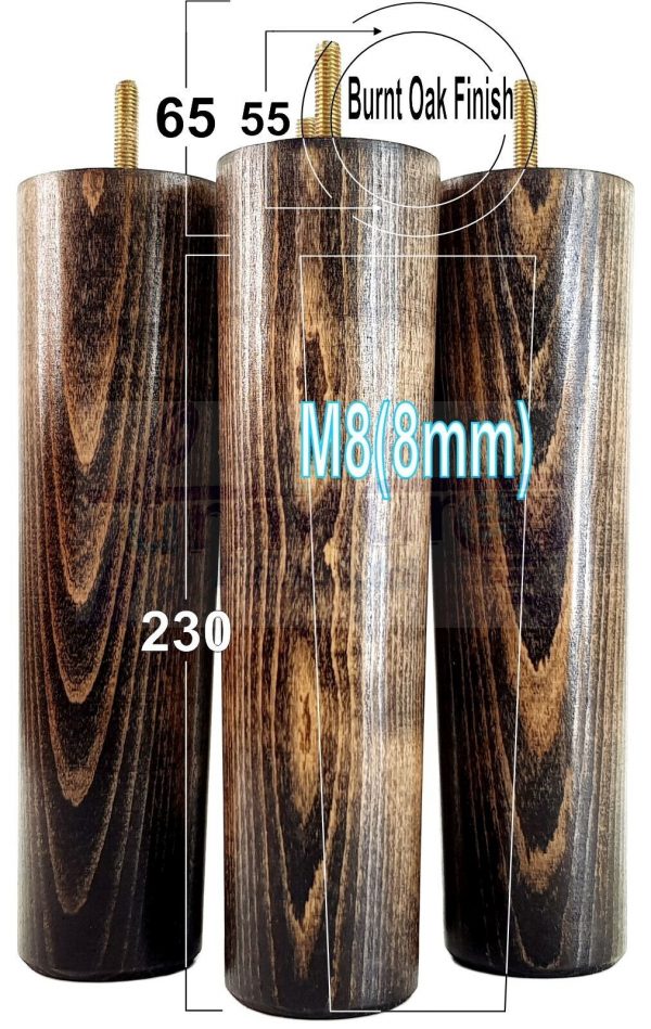 4 Round Wooden Chair Legs 230mm High Replacement Furniture Feet Sofa Cabinets M8 - Image 29