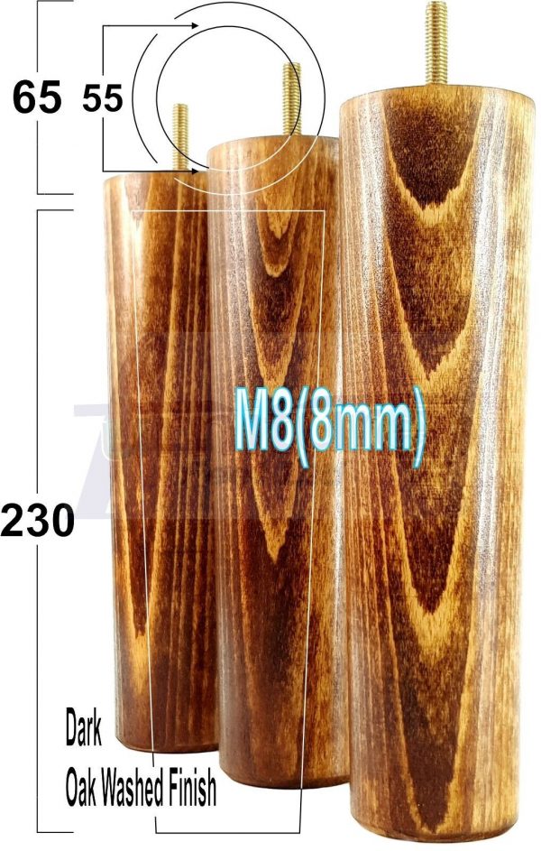 4 Round Wooden Chair Legs 230mm High Replacement Furniture Feet Sofa Cabinets M8 - Image 31