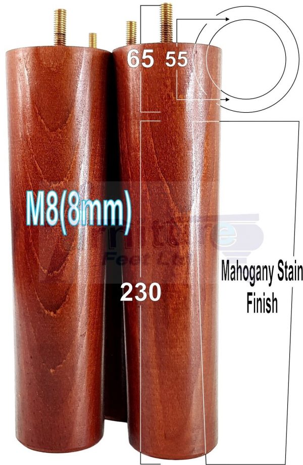 4 Round Wooden Chair Legs 230mm High Replacement Furniture Feet Sofa Cabinets M8 - Image 33