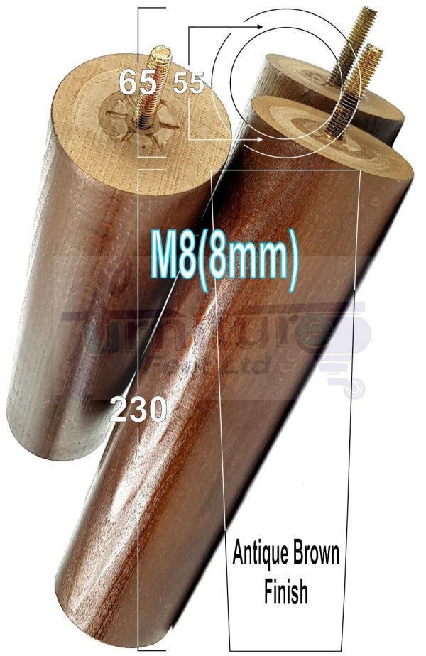 4 Round Wooden Chair Legs 230mm High Replacement Furniture Feet Sofa Cabinets M8 - Image 9