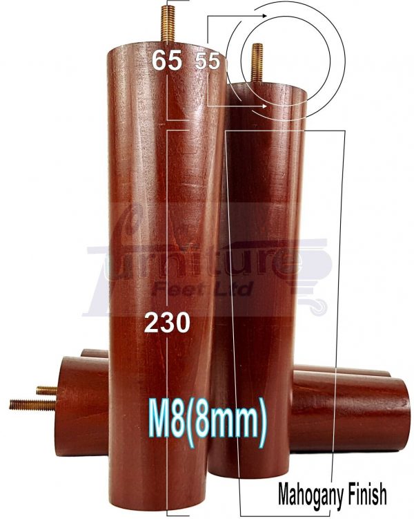 4 Round Wooden Chair Legs 230mm High Replacement Furniture Feet Sofa Cabinets M8 - Image 18
