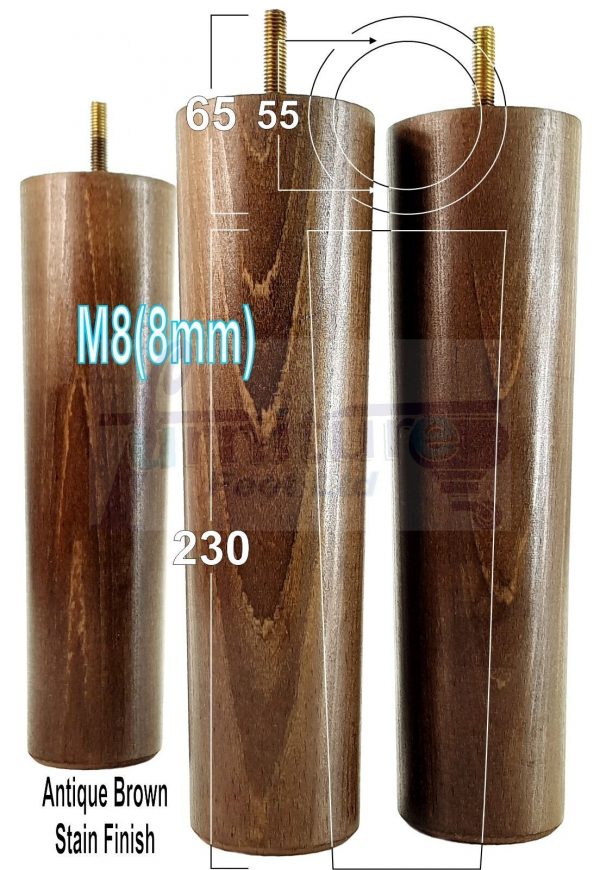 4 Round Wooden Chair Legs 230mm High Replacement Furniture Feet Sofa Cabinets M8 - Image 10