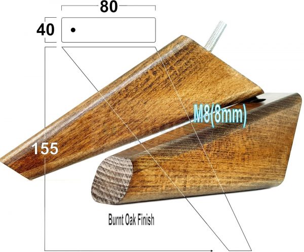 4 Square Angled Sofa Legs 155mm High Replacement Furniture Feet Chair Cabinet M8 - Image 29