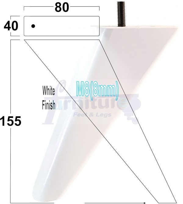 4 Square Angled Sofa Legs 155mm High Replacement Furniture Feet Chair Cabinet M8 - Image 25