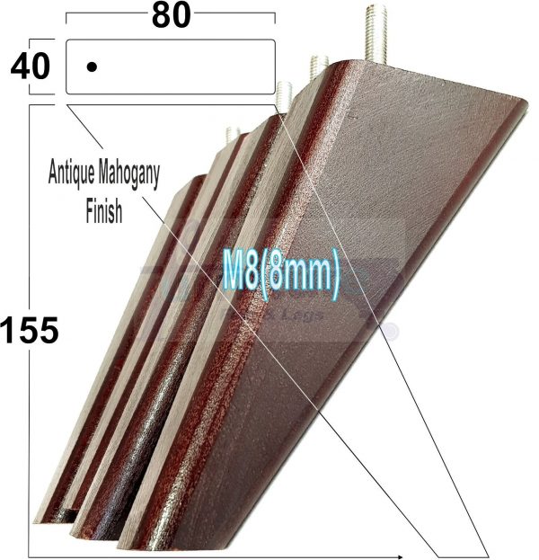 4 Square Angled Sofa Legs 155mm High Replacement Furniture Feet Chair Cabinet M8 - Image 20