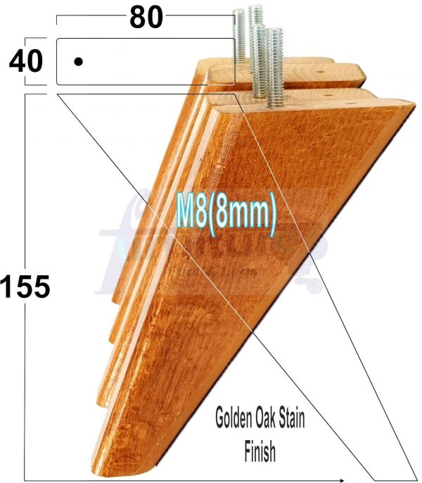 4 Square Angled Sofa Legs 155mm High Replacement Furniture Feet Chair Cabinet M8 - Image 32