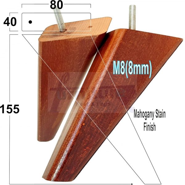 4 Square Angled Sofa Legs 155mm High Replacement Furniture Feet Chair Cabinet M8 - Image 33