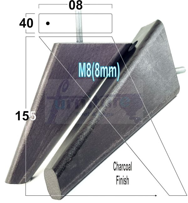 4 Square Angled Sofa Legs 155mm High Replacement Furniture Feet Chair Cabinet M8 - Image 28