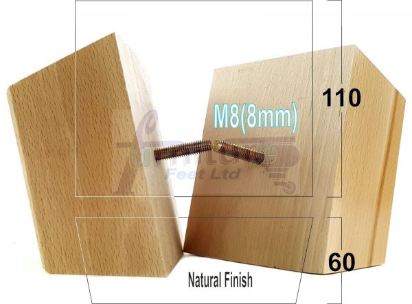 4 Square Wood Sofa Legs 60mm High Replacement Furniture Feet Chairs Cabinets M8 - Image 21